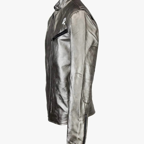 Create 2MRW 82 C’Est La Vie Men’s Faux Leather Biker Jacket  size XL - Picture 3 of 4